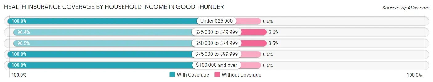 Health Insurance Coverage by Household Income in Good Thunder