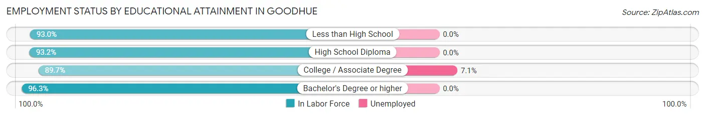Employment Status by Educational Attainment in Goodhue