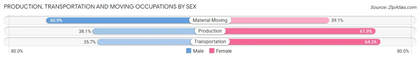 Production, Transportation and Moving Occupations by Sex in Grand Marais