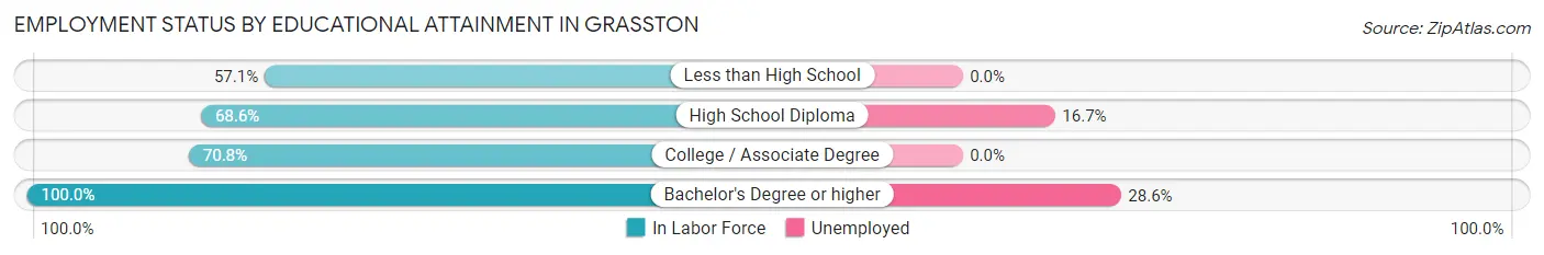 Employment Status by Educational Attainment in Grasston
