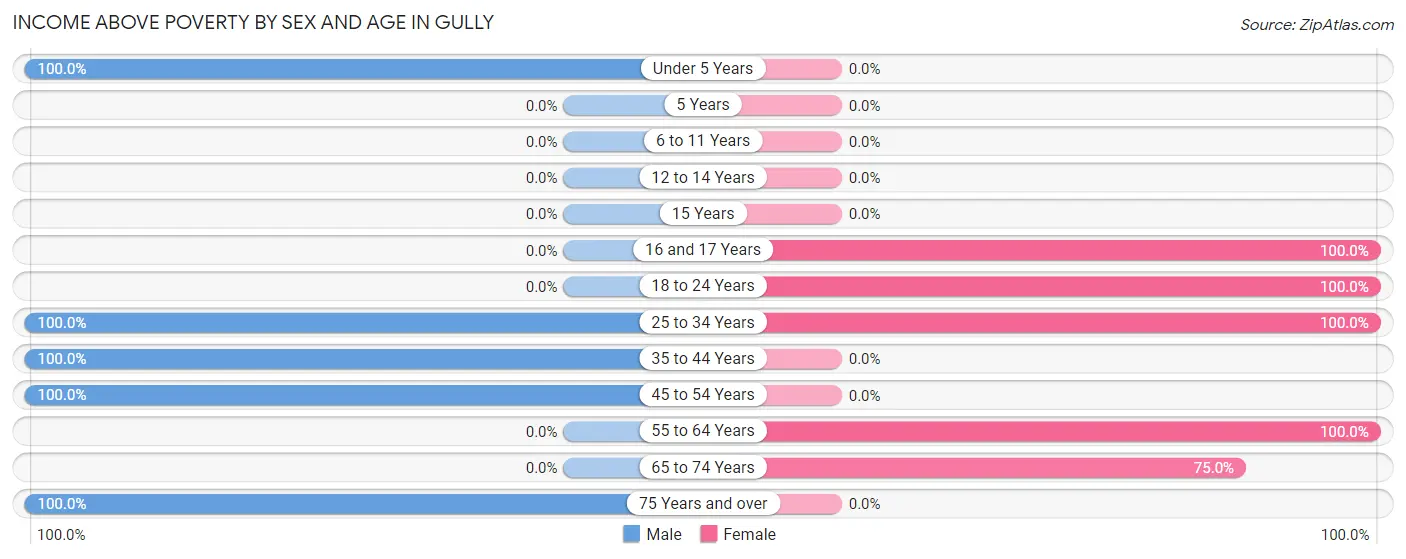 Income Above Poverty by Sex and Age in Gully