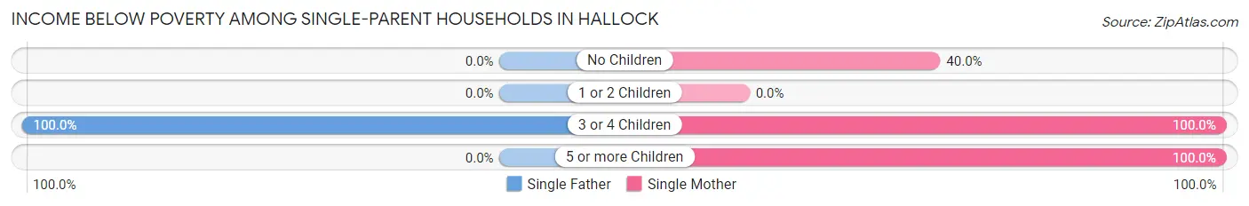 Income Below Poverty Among Single-Parent Households in Hallock
