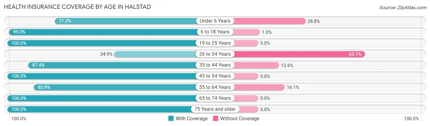 Health Insurance Coverage by Age in Halstad