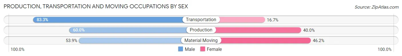 Production, Transportation and Moving Occupations by Sex in Hollandale