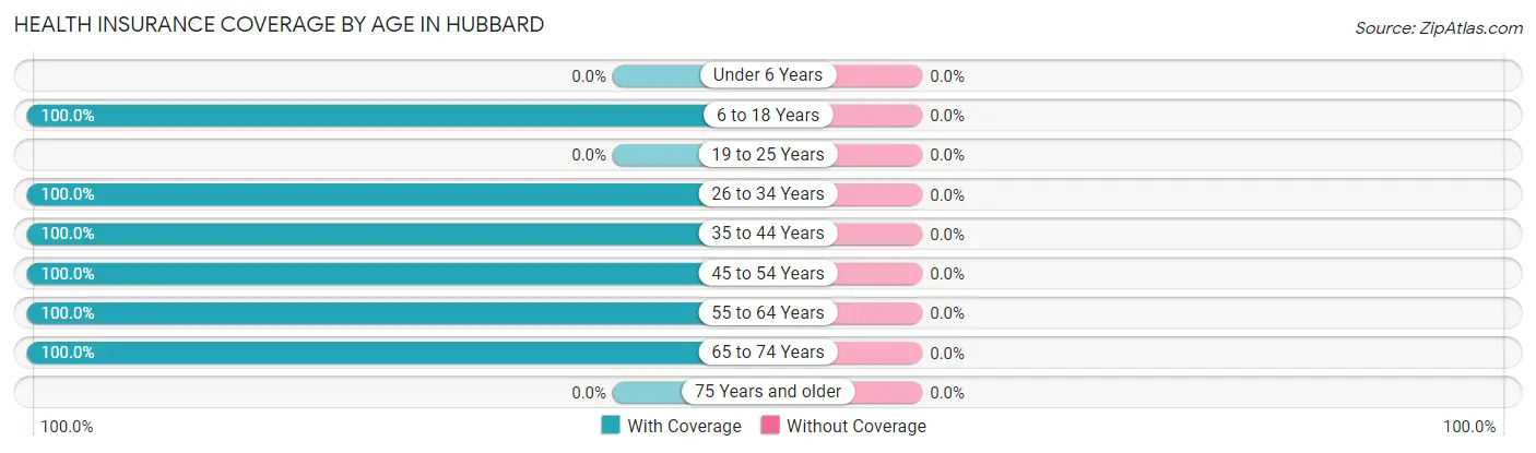 Health Insurance Coverage by Age in Hubbard