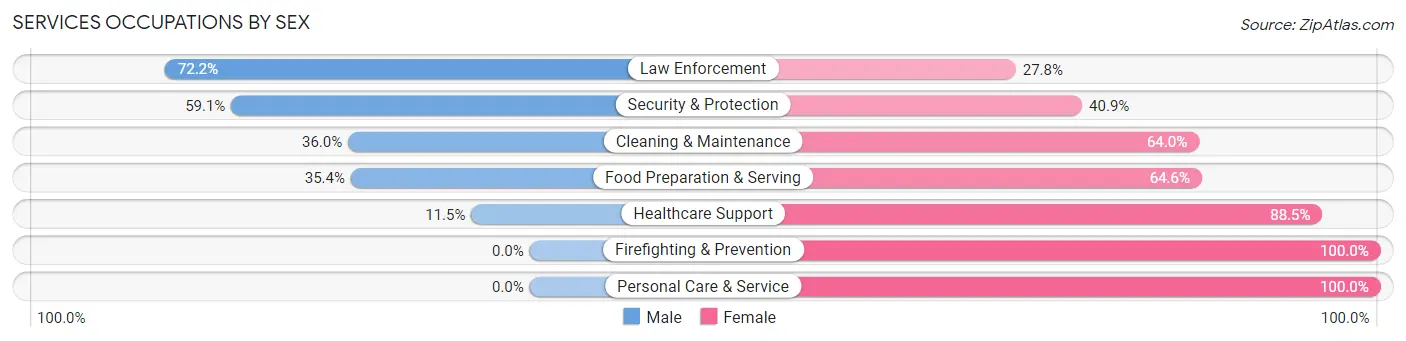 Services Occupations by Sex in International Falls