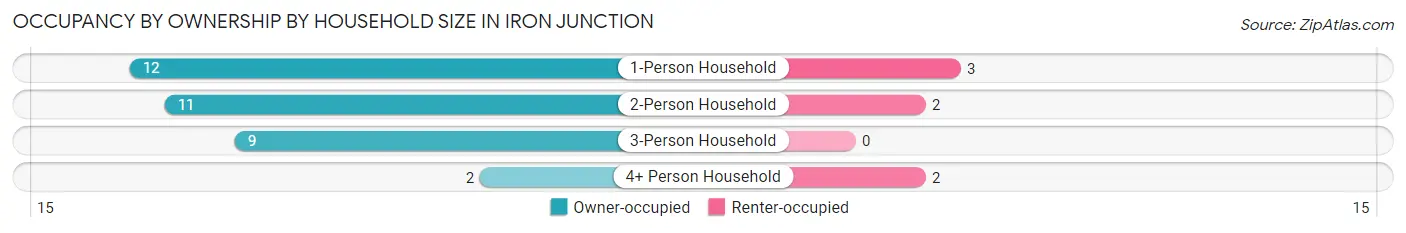 Occupancy by Ownership by Household Size in Iron Junction