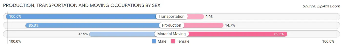 Production, Transportation and Moving Occupations by Sex in Ivanhoe