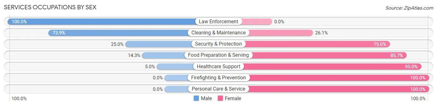 Services Occupations by Sex in Kasota