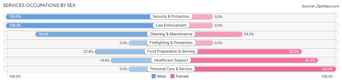 Services Occupations by Sex in Kasson