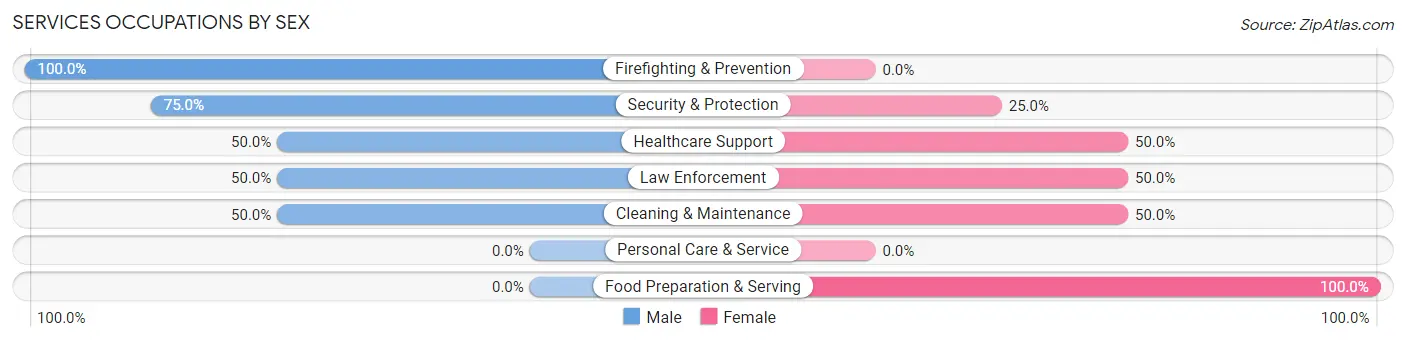 Services Occupations by Sex in Kettle River