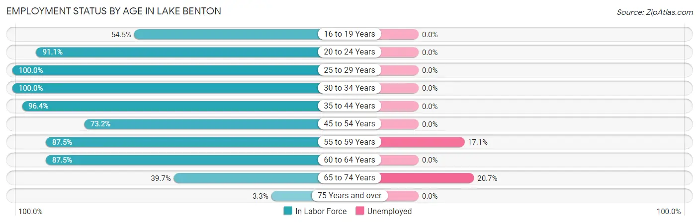 Employment Status by Age in Lake Benton