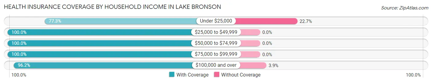 Health Insurance Coverage by Household Income in Lake Bronson
