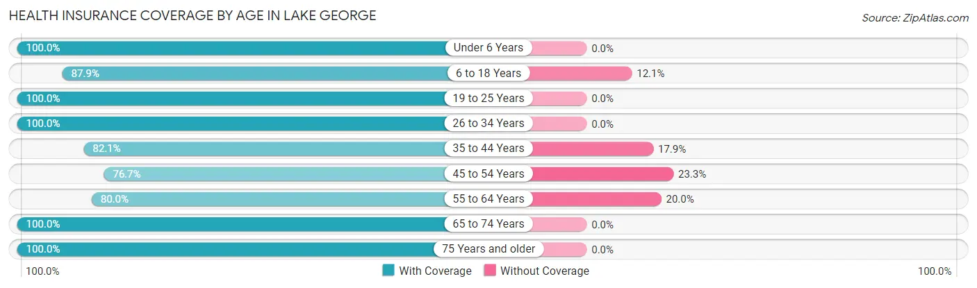 Health Insurance Coverage by Age in Lake George
