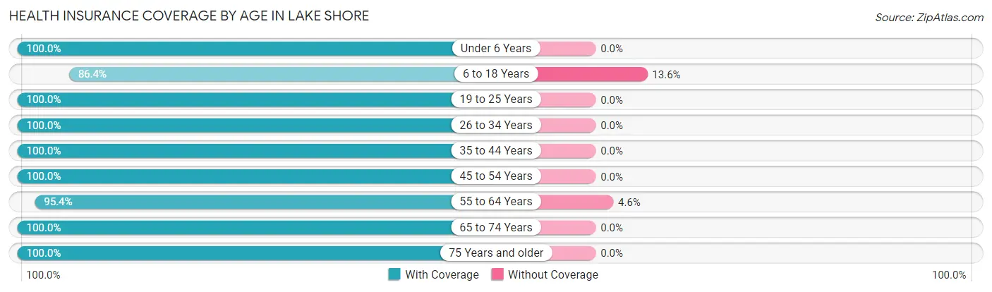 Health Insurance Coverage by Age in Lake Shore