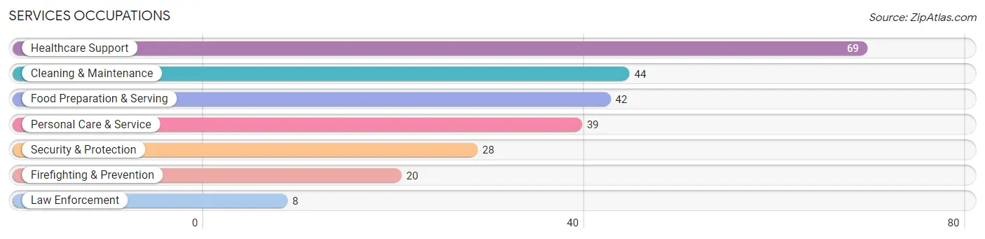 Services Occupations in Le Center