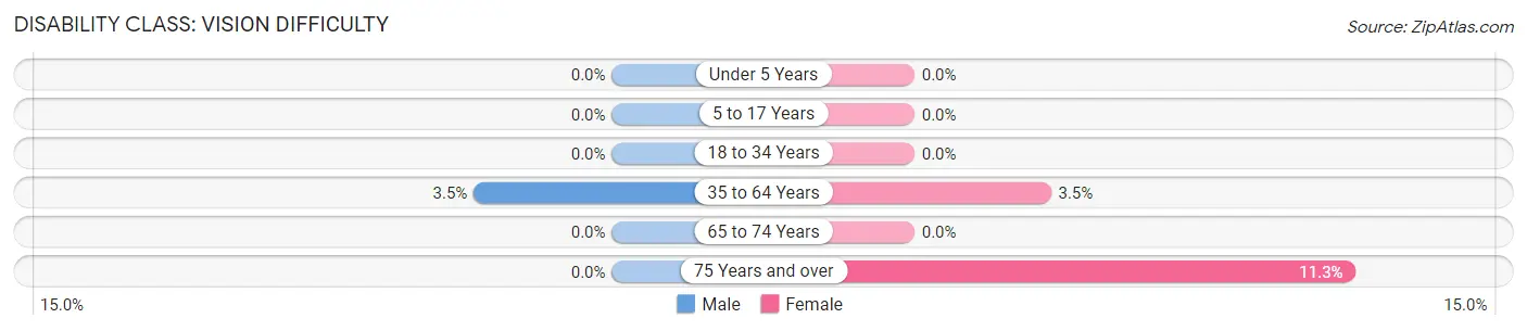 Disability in Le Center: <span>Vision Difficulty</span>