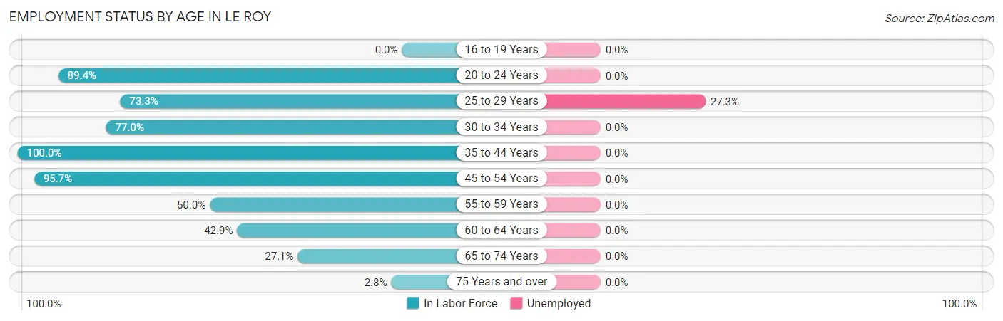 Employment Status by Age in Le Roy