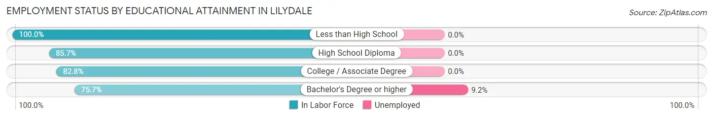 Employment Status by Educational Attainment in Lilydale