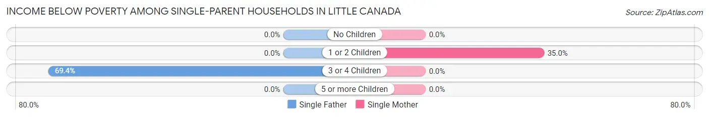 Income Below Poverty Among Single-Parent Households in Little Canada