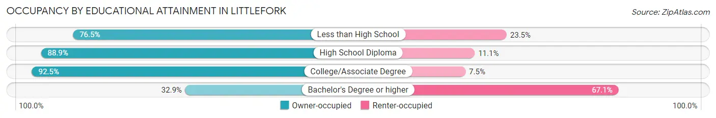 Occupancy by Educational Attainment in Littlefork