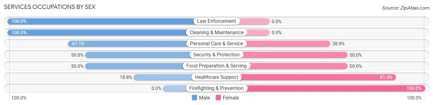 Services Occupations by Sex in Lyle