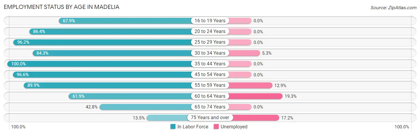 Employment Status by Age in Madelia