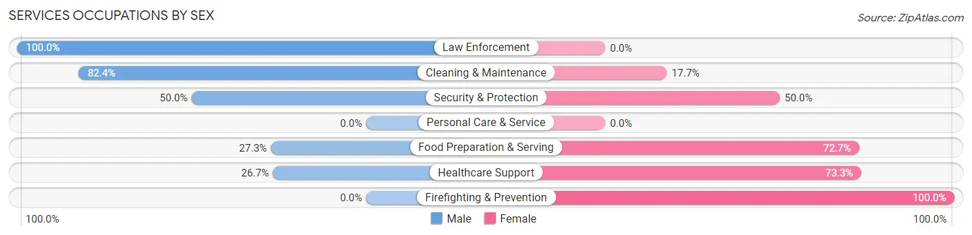 Services Occupations by Sex in Madison Lake