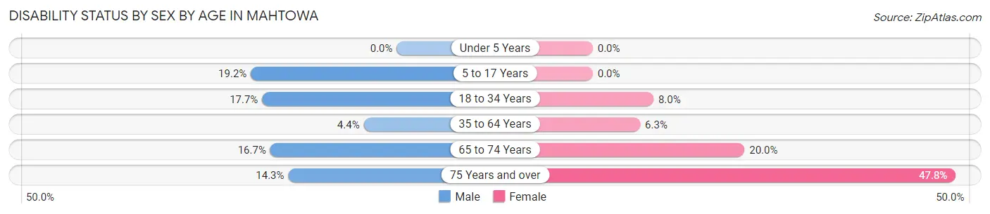 Disability Status by Sex by Age in Mahtowa