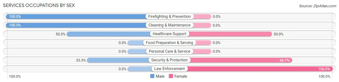 Services Occupations by Sex in Mahtowa