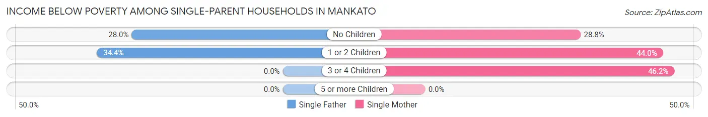 Income Below Poverty Among Single-Parent Households in Mankato