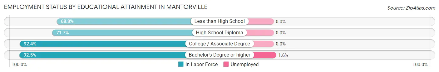 Employment Status by Educational Attainment in Mantorville