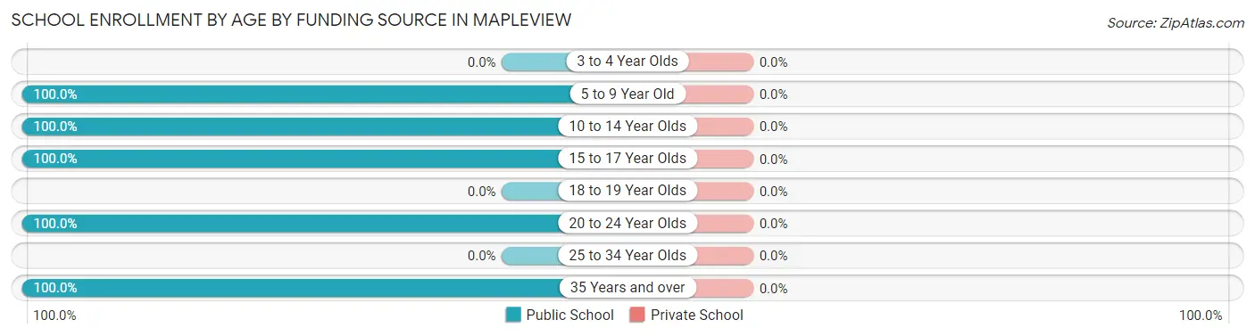 School Enrollment by Age by Funding Source in Mapleview