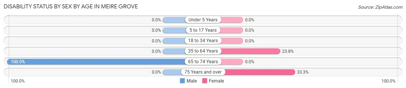 Disability Status by Sex by Age in Meire Grove