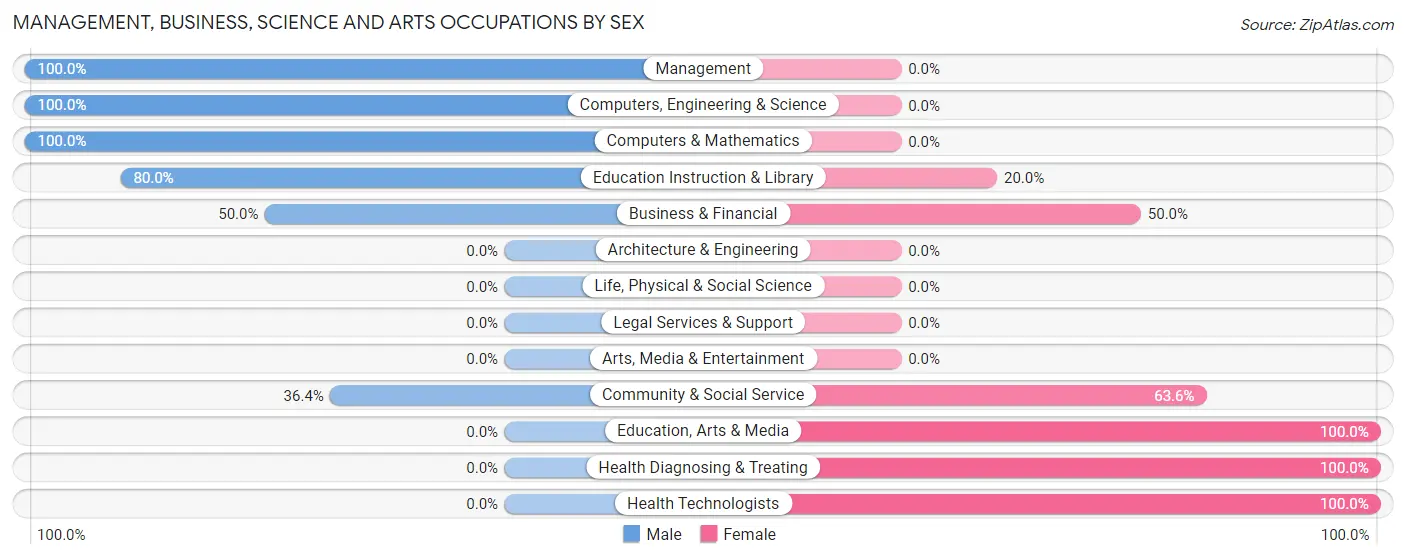 Management, Business, Science and Arts Occupations by Sex in Meire Grove