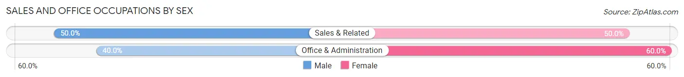Sales and Office Occupations by Sex in Meire Grove