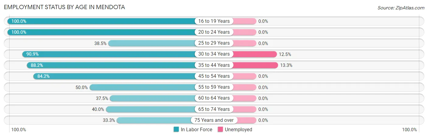 Employment Status by Age in Mendota