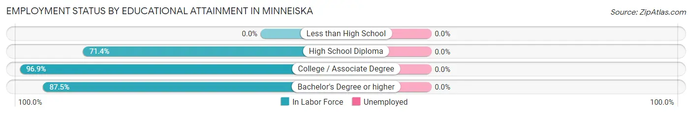 Employment Status by Educational Attainment in Minneiska