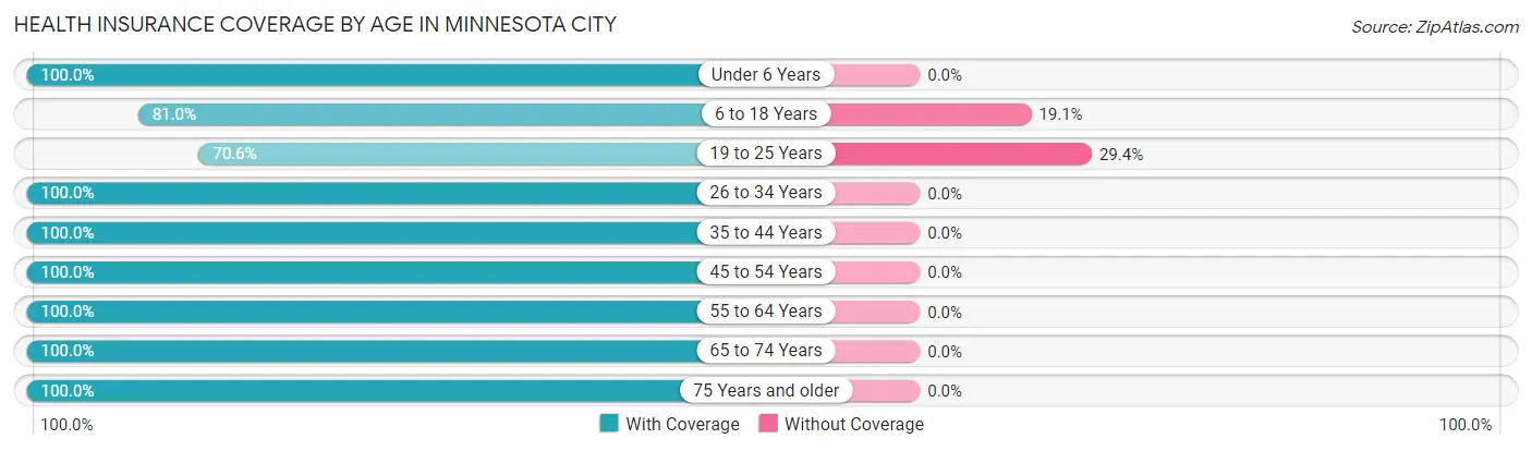 Health Insurance Coverage by Age in Minnesota City
