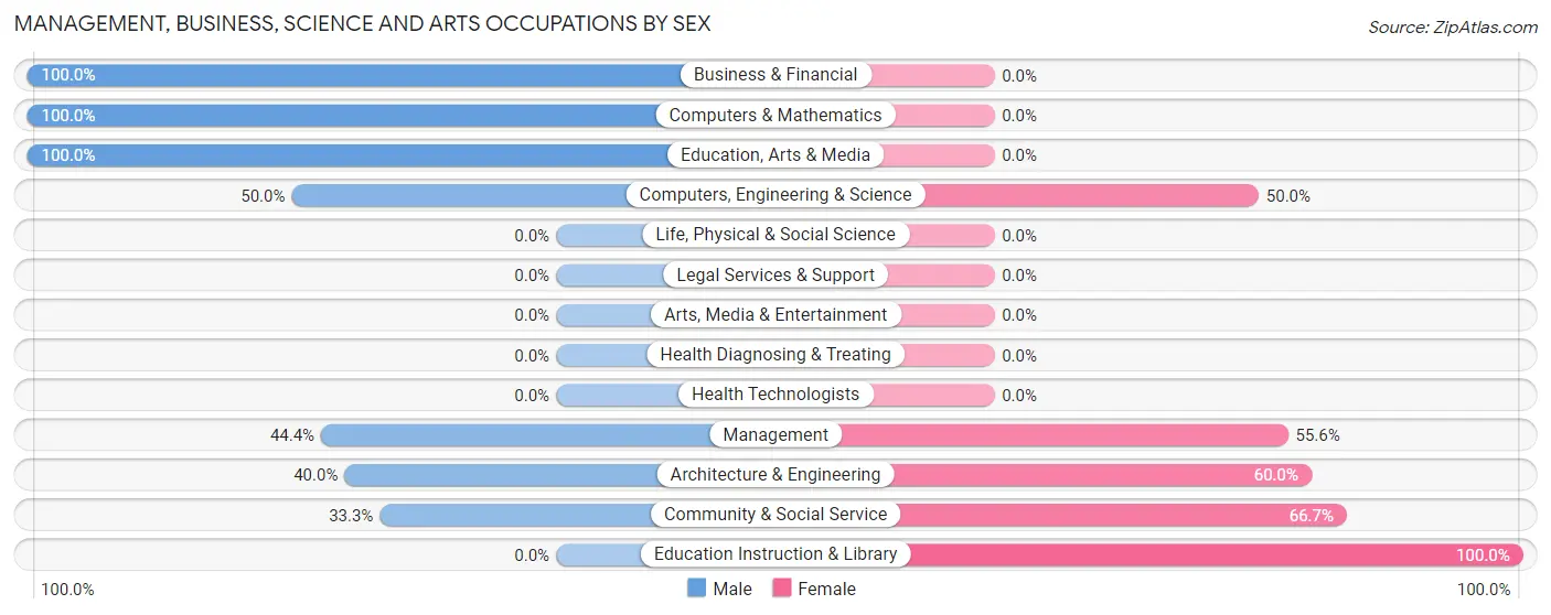 Management, Business, Science and Arts Occupations by Sex in Minnesota City