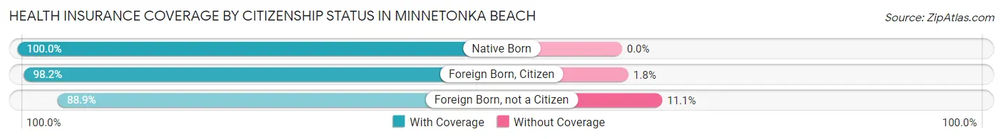 Health Insurance Coverage by Citizenship Status in Minnetonka Beach