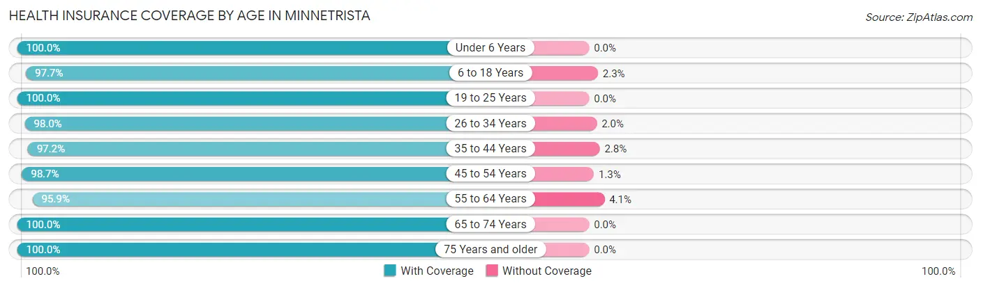 Health Insurance Coverage by Age in Minnetrista