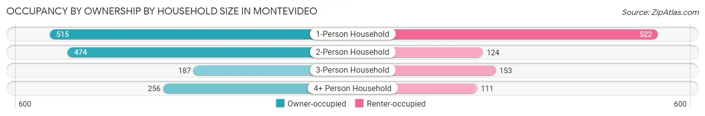 Occupancy by Ownership by Household Size in Montevideo