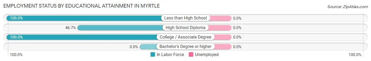 Employment Status by Educational Attainment in Myrtle