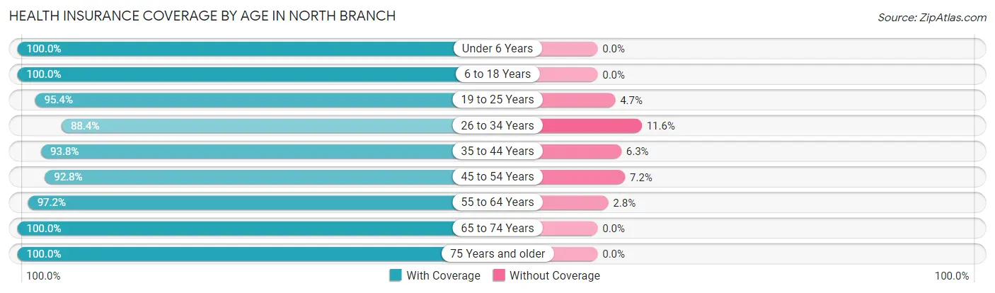 Health Insurance Coverage by Age in North Branch