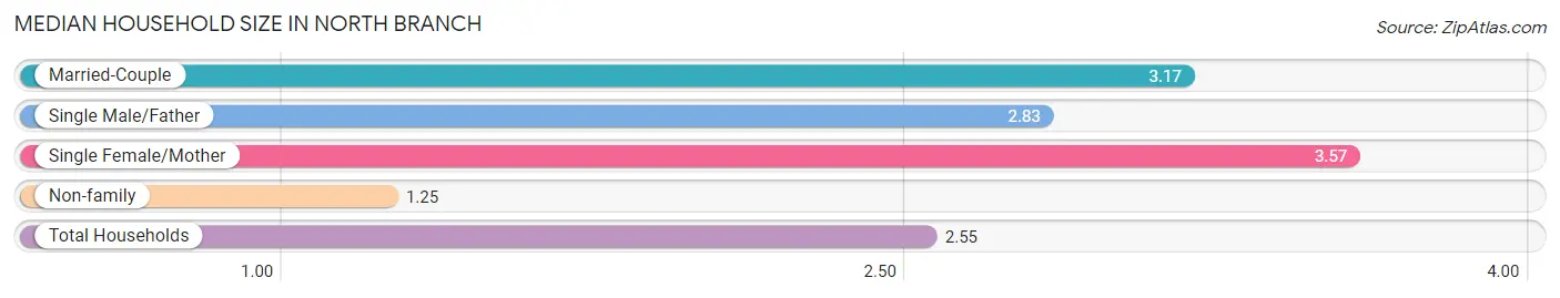 Median Household Size in North Branch