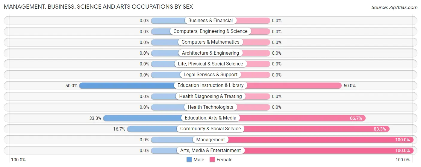 Management, Business, Science and Arts Occupations by Sex in Northome