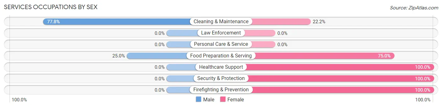 Services Occupations by Sex in Northome
