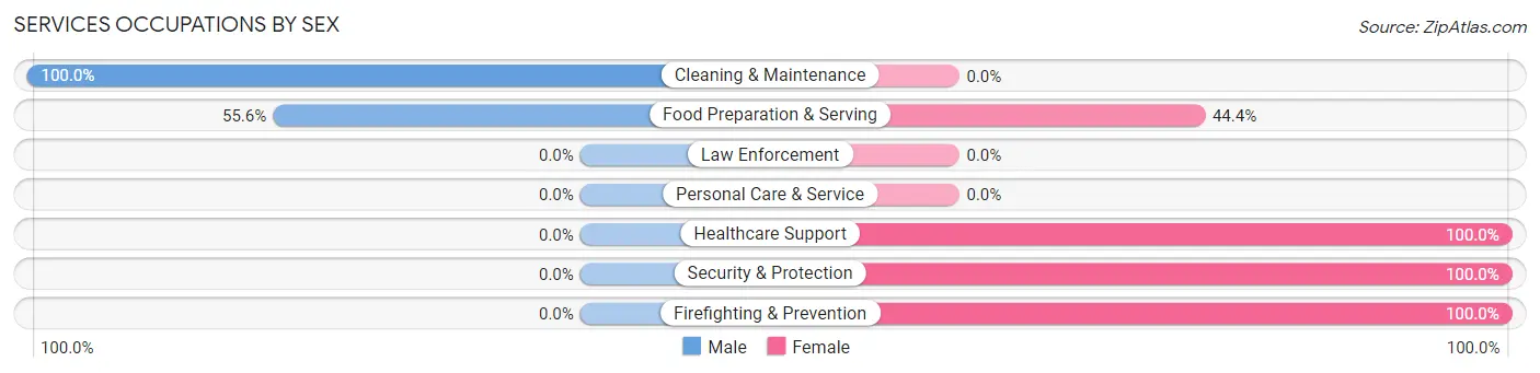 Services Occupations by Sex in Okabena