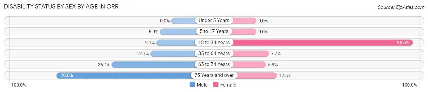 Disability Status by Sex by Age in Orr